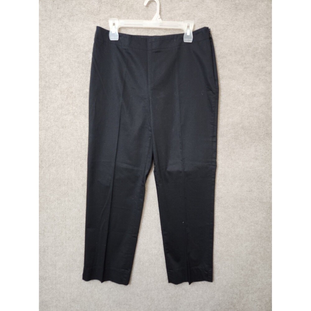 Talbots Classic Side Zip Ankle Dress Pants Womens 10 Black Career NEW